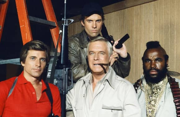 Dirk Benedict, George Peppard, Mr. T und Dwight Schultz