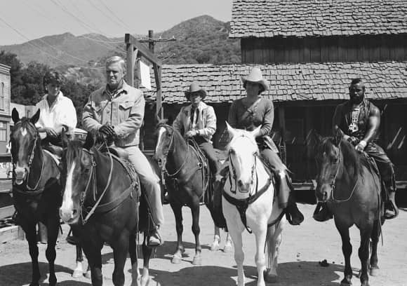 Melinda Culea, George Peppard, Dirk Benedict, Dwight Schultz und Mr. T